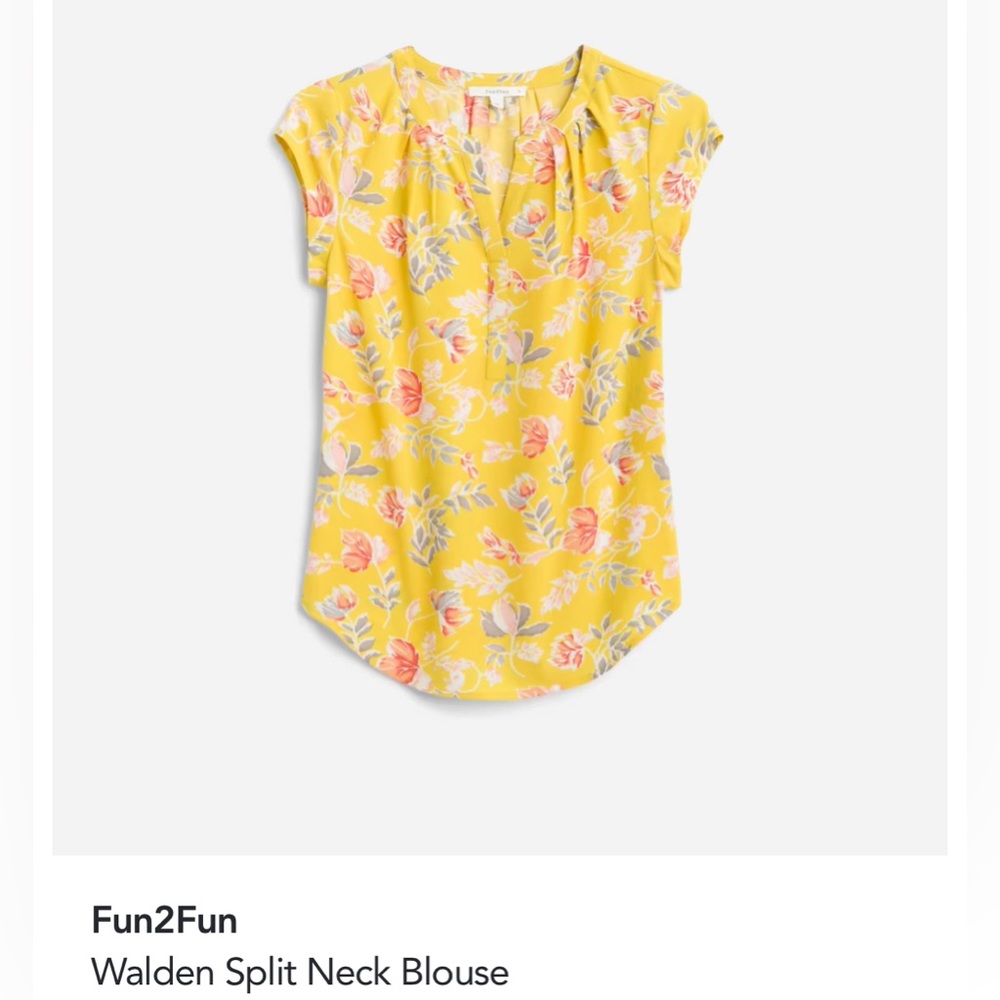 Fun2Fun Walden Split Neck Blouse - XS